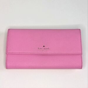Kate Spade Trifold Wallet Back Zipper Interior Phone Holder Bubblegum Pink